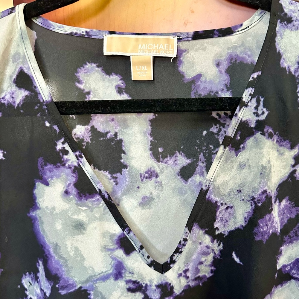 Michael Kors L/XL tie dye caftan kaftan purple black